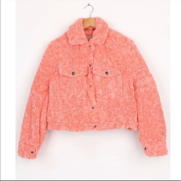 NWT Free People Pink Teddy‎ Cropped Jacket Size XS - Picture 6 of 13